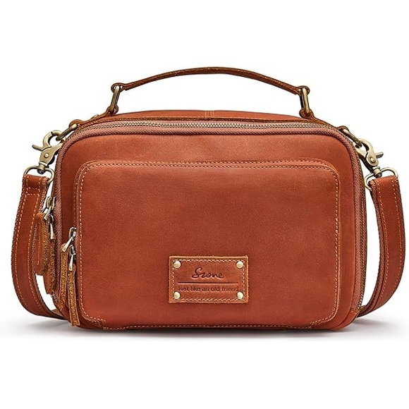 S-ZONE Genuine Leather Crossbody Shoulder Bag Purse Handbag